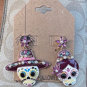Colorful Sugar Skull Earrings
